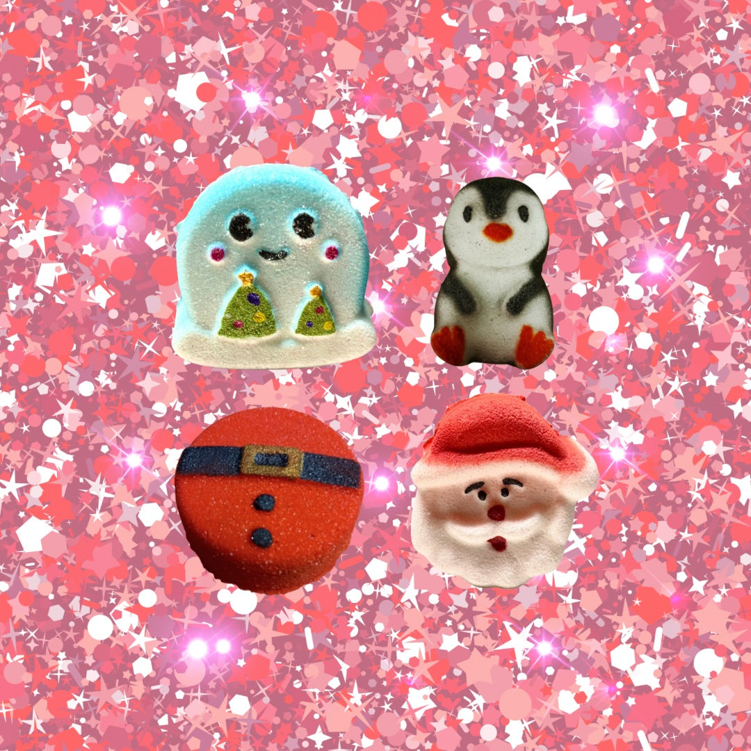 Mini Christmas Bath Bombs- x10