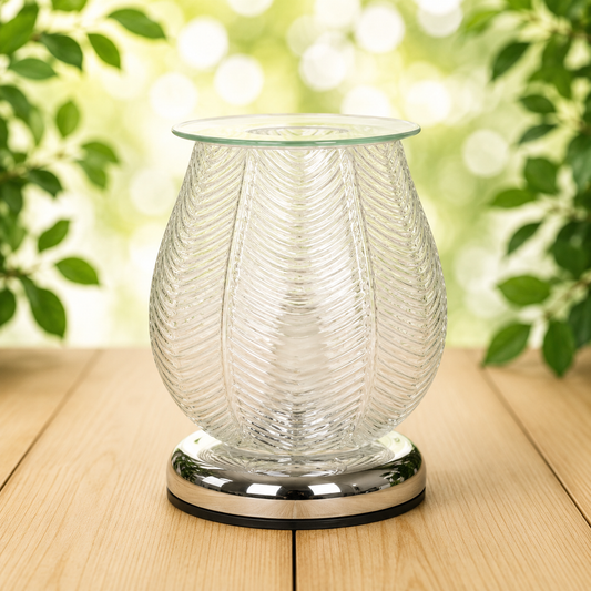 Wax Melt Burner- Ribbed Clear Lustre