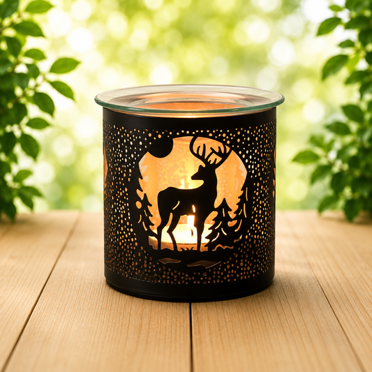 Tealight Wax Melter and Candle Holder - Black Stag