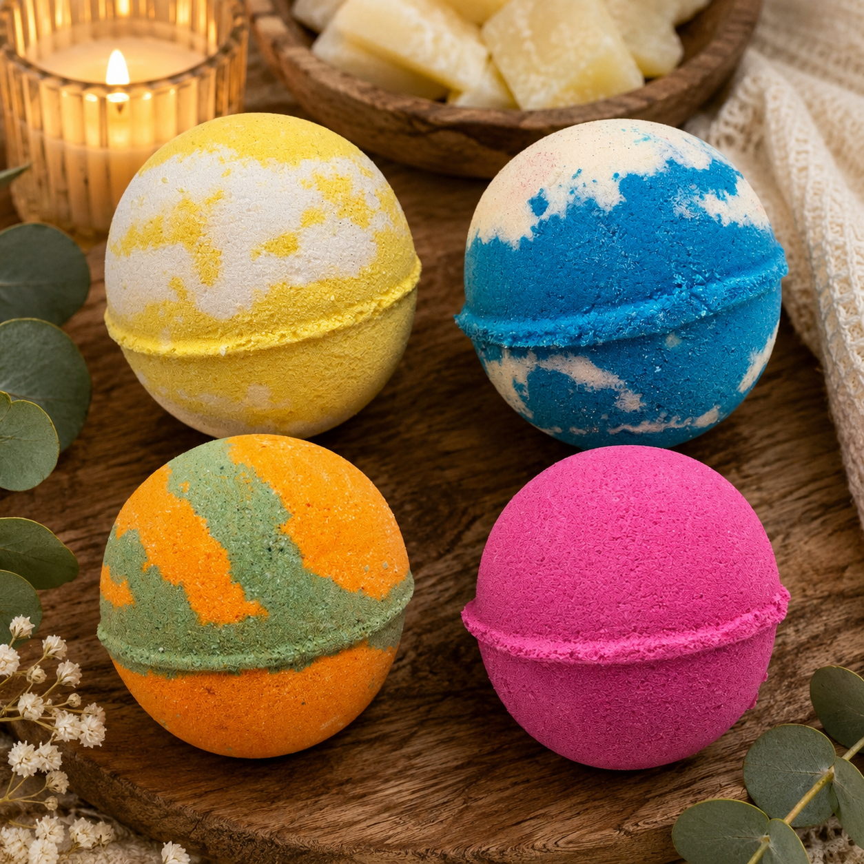 Large Cocoa Butter Bath Bombs- Buy 2 Get 1 Free