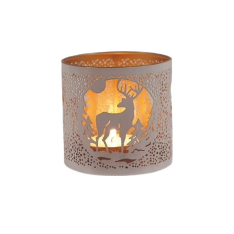 Tealight Wax Melter and Candle Holder - White Stag