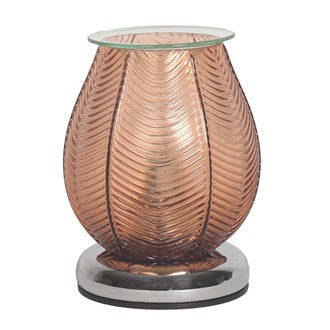 Wax Melt Burner- Ribbed Amber Lustre
