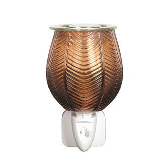 Plug In Wax Melt Burner- Ribbed Amber Lustre