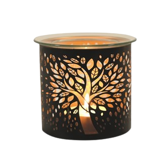 Tealight Wax Melter and Candle Holder - Black Tree of Life