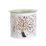 Tealight Wax Melter and Candle Holder - white Tree of Life