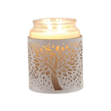 Tealight Wax Melter and Candle Holder - white Tree of Life