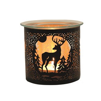 Tealight Wax Melter and Candle Holder - Black Stag