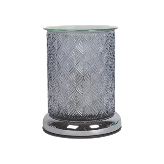 Wax Melt Burner- Silver Glass Leaf