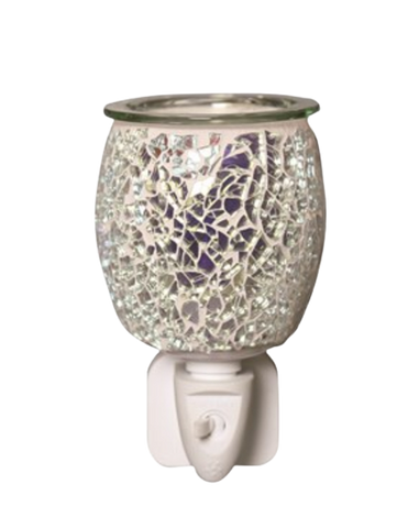 Wax Melt Burner Plug In- Silver Glass Mosaic